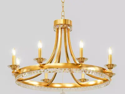 Wide Round 8 Light Chandelier 3D model