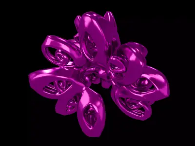 Abstract Flower Shape v1 006 Low-poly 3D model