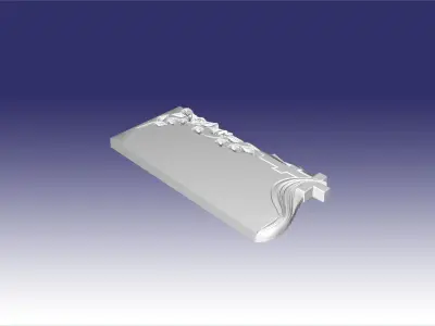 tombstone with rose and cross17 3D model