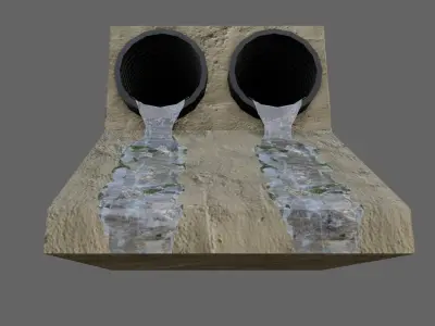 Sewer Tubulation - Industrial - Esgoto Low-poly 3D model