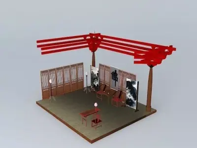 A Study Room in Chinese Style Free 3D model
