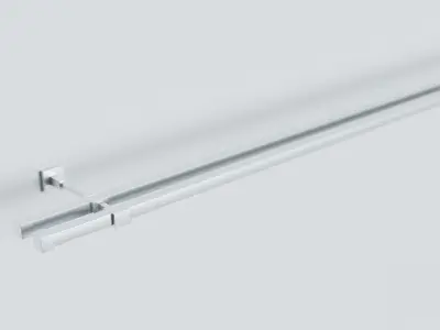 Curtain Rods with Hangers Cube Ends 3D model