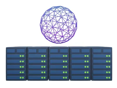 Huge Server Computing Icon v1 002 Low-poly 3D model