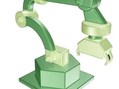 Fabulous Robot Arm Toy Low-poly 3D model