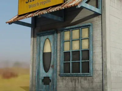 Vintage Industrial House 1 Low-poly 3D model