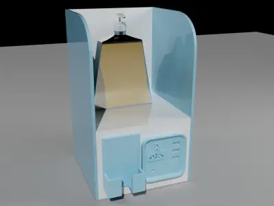 Portable Charging Station for Mobile with Sanitizer Low-poly 3D model