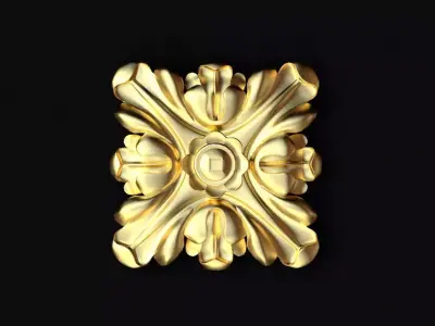 3 types of carved rosettes 3D model