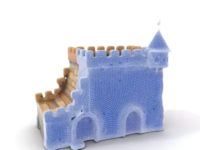 Classic Stone Fortress model pack Low-poly 3D model