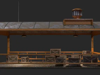Sci-Fi Noir Hangar  Low-poly 3D model