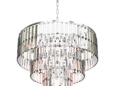 1920s Odeon Chandelier Chrome 60 3D model