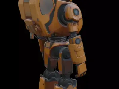 Robot ExplorerBot MK-03 Stylized Sci-Fi Service Robot Model 3D model