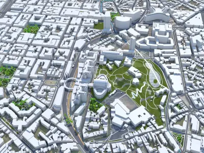 Brussels Belgium 50km Low-poly 3D model