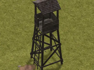 Guard tower 01 low poly Low-poly 3D model