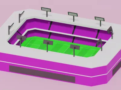 Cartoon Soccer Football Stadium 3D model