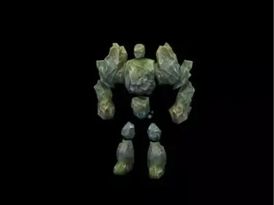 green rock man  Low-poly 3D model