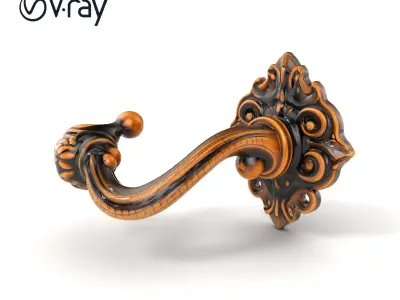 Baroque Style Ornate Door Handle model pack Low-poly 3D model