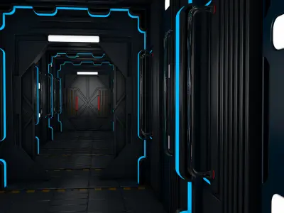 Sci Fi Corridor 3D model 104