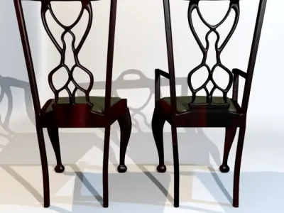 3D Model Dining Chair set 3D model