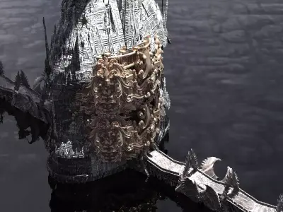 Ocean Cyberpunk Atlantis Deep Base tower 1 3D model