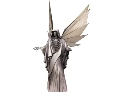 Modern Hooded Angel Sculpture 3D model