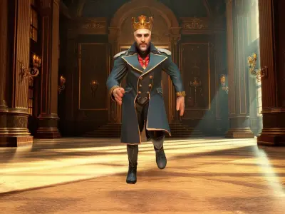 Regal Ruler in Elegant Attire Low-poly 3D model