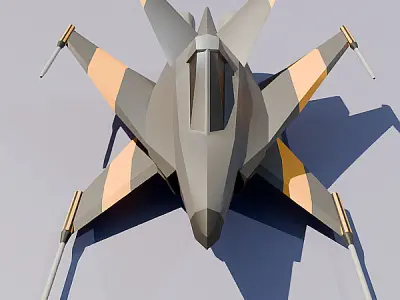 Lowpoly space mouse spaceship Low-poly 3D model