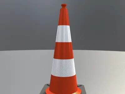 Traffic Cone 1000 mm Low-poly 3D model