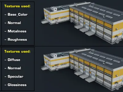  Industrial Building 02 with Interior Realtime 