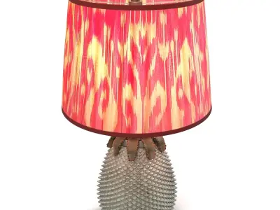 Pineapple Lamp and Silk Ikat Lampshade PBR 3D model