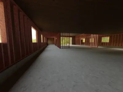 Barn Cottage Low-poly 3D model