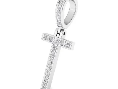 Alphabet T-letter single row pendant 3D print model