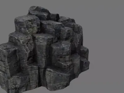 Rocks rock formation in middle of city Low-poly 3D model