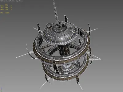 Space Station Low Poly 5 Low-poly 3D model