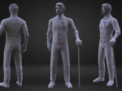 CyberPunk Man Low-poly 3D model