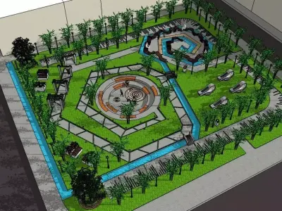 Urban Park 3D Model SketchUp 3D model