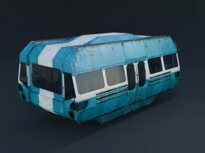 Rusty Scifi Tram Track 3D model