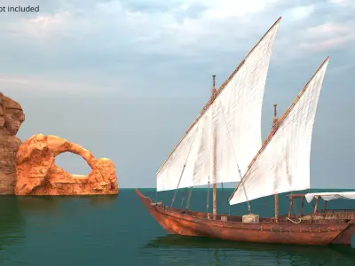  Qatar Dhow Dual Mast Sailing Boat 