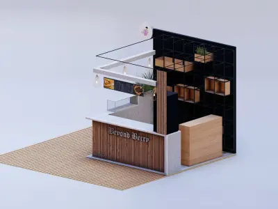 COFFEE KIOSK BOOTH 3D model