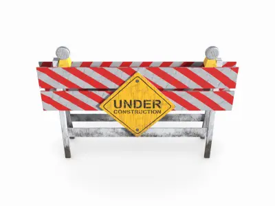 Wooden Barrier 3D model