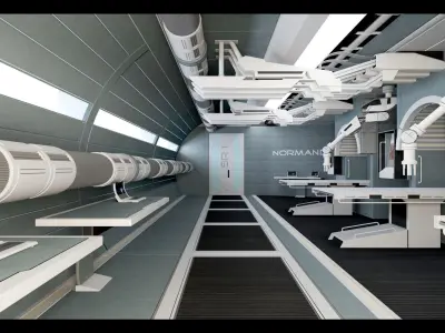 Sci-fi Station 02- High detail 3d models Low-poly 3D model