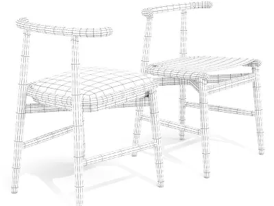 Meridiani Emilia - Dining Chairs Low-poly 3D model