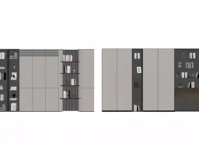 modern bookcase 3D model