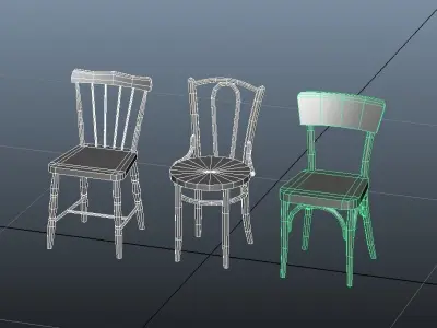 Chairs Pack 1 - Low Poly Low-poly 3D model