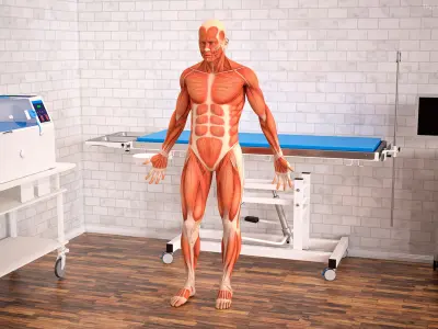  Male Muscular System Anatomy Rigged for Cinema 4D 