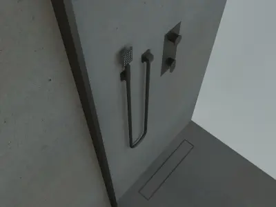 Mens shower grey and black 3D model 3D model
