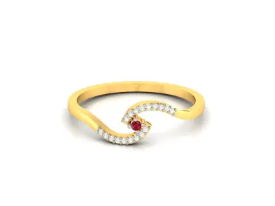 Diamond Ring For Women 3d Print Model 3D print model 36
