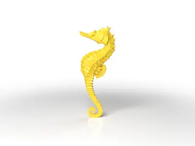 Seahorse Low Poligonal Low-poly 3D model