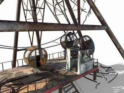 Destroyed Ferris Wheel 3D model