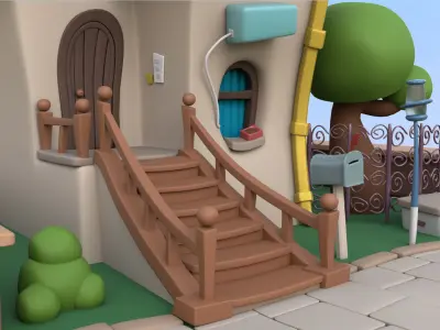Stylized Cartoon House 3D model