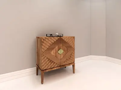Modern Credenza - Two doors 3D model